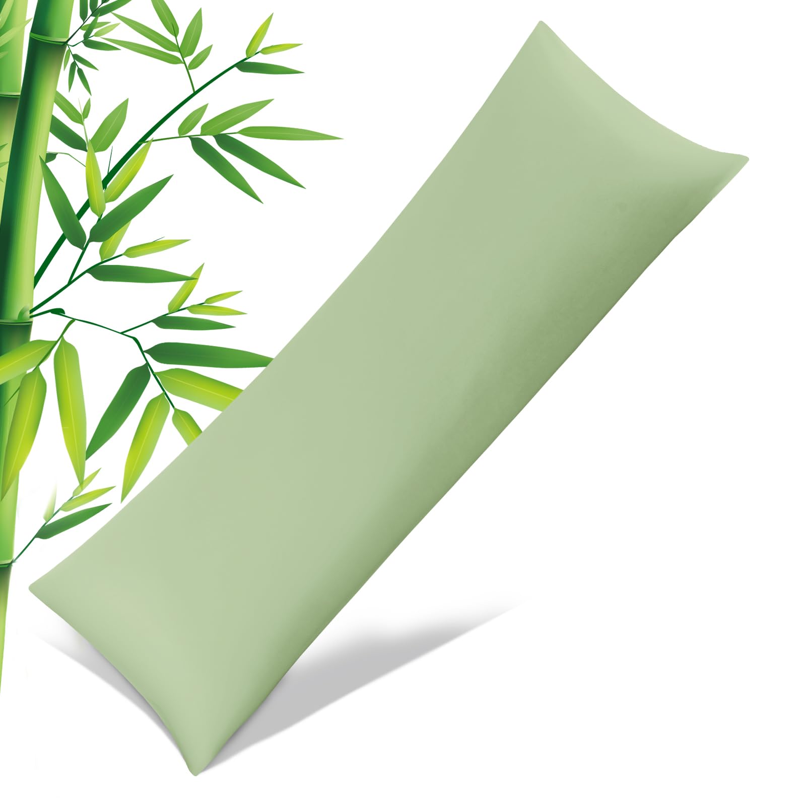 Body Pillowcase with Zipper Cooling Viscose from Bamboo Zippered Pillowcases, Cool & Breathable Body Pillow Cover for Hot Sleepers and Night Sweats, 20" x 54"