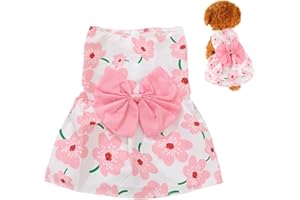 OTKARXUS Dog Dress,1PC Dog Dresses with Cute Bowknot,Summer Dogs Clothes Pet Princess Dresses for Chihuahua Yorkies Puppies Cat Outfit