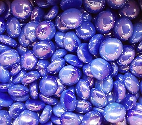 Creative Stuff Glass 5 LB Opal Blue Iridescent - Glass Gems - Vase Fillers