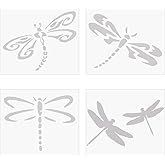 GORGECRAFT 8 Sheets Dragonfly Car Sticker Self Adhesive Car Sticker Waterproof Vinyl Window Decal Vinyl Automotive Exterior Decoration Decals for SUV Truck Motorcycle Doors Walls Laptop, White