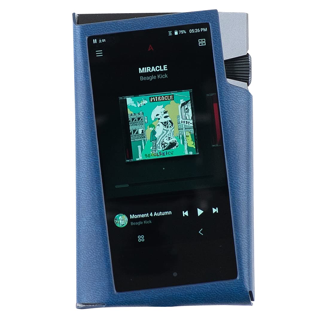 MITER CASE for Astell&Kern SR35, Hand Crafted Italy PU artificial Leather Cover for AK-SR35 (Navy)