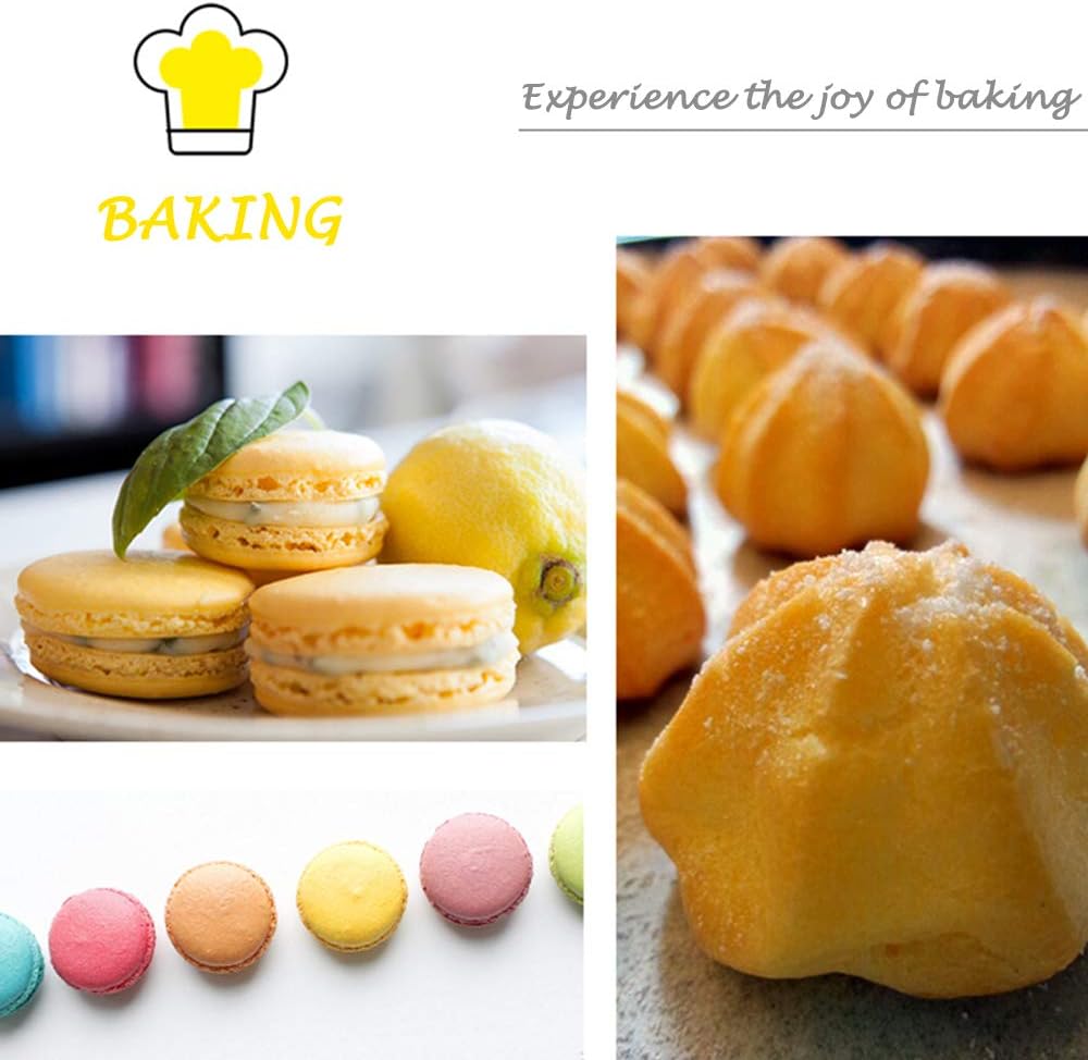 Koulang Reusable Silicone Baking Mats - BPA Free Nonstick Macaron Baking Mat Sets 4 Pack Large and Small with Oil Brush Professional for Holiday Macarons Cookies: Kitchen & Dining
