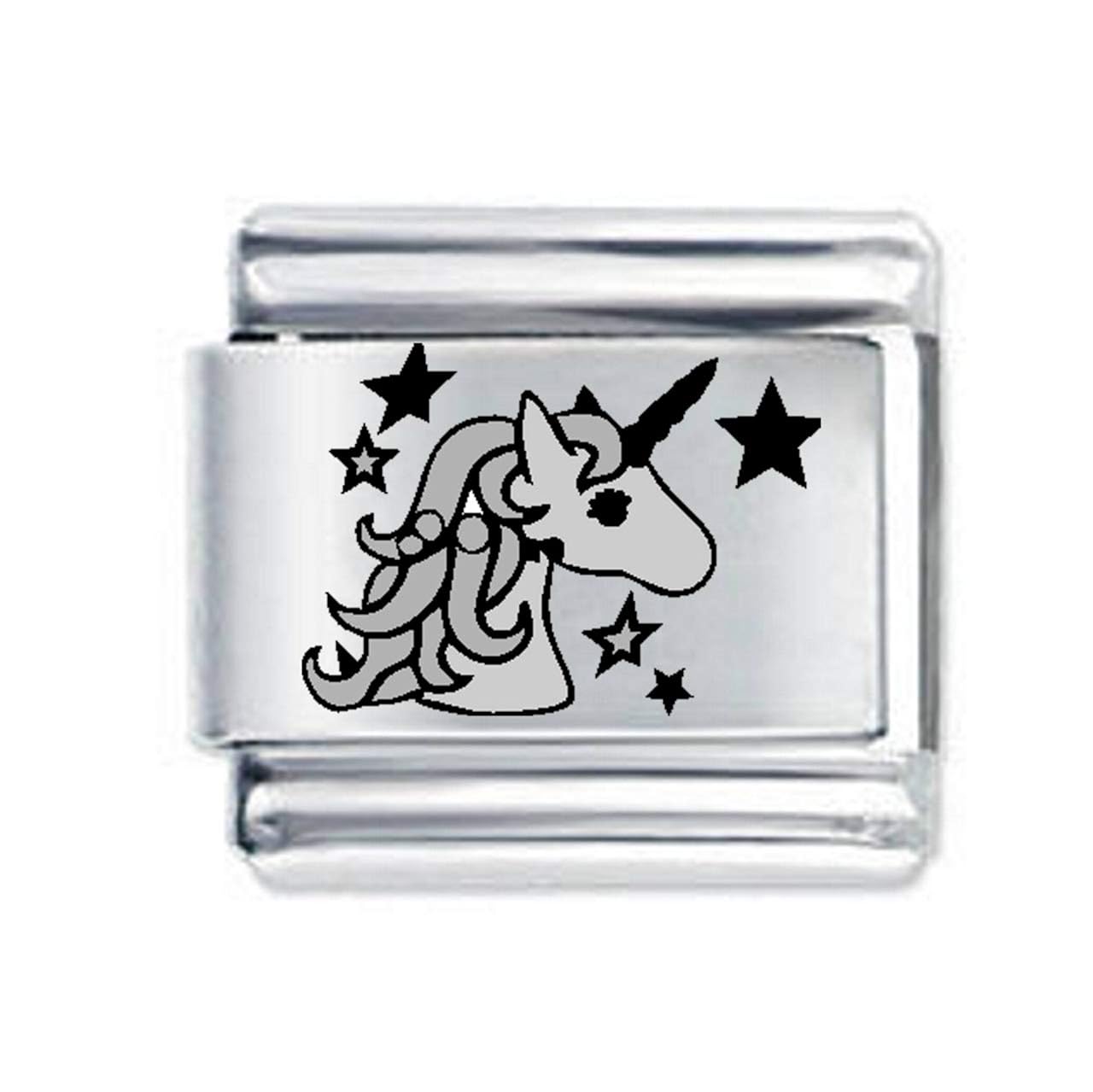 Daisy Charm Unicorn & Stars Etched Italian Charm fits Nomination