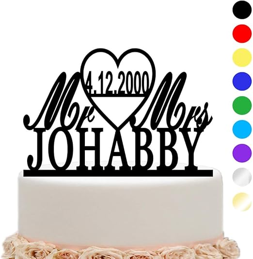 Amazon Com Ivisi Personalized Wedding Cake Topper Monogram Last