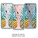 True Color Case Compatible with iPhone 6/6s Case, Translucent Tropical Watercolor Pineapples Printed on Clear Hybrid Cover Hard + Soft Slim Thin Durable Protective Shockproof TPU Bumper Cover - Teal