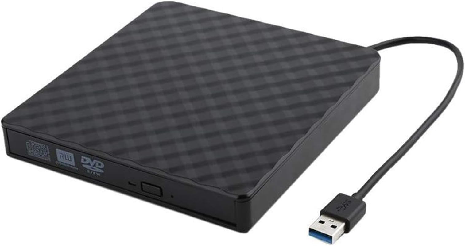 External DVD CD Driver, QueenDer USB3.0 Portable Slim Burner DVD+/-RW Writer Plug and Play DVD/CD-ROM Rewriter CD Player for PC Laptop, Notebook, Desktop Supports Mac OS, Windows 10/8/7/XP/Vista