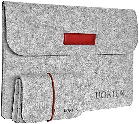 Uokier MacBook Pro 13（2017/ 2016） Inch Sleeve (A1706/A1708)/ Microsoft New Surface Pro 2017/ Surface Pro 4/ 3 Protective Case Cover ,with Accessory Pocket ,Compatible with iPad Pro 12.9" - Light Gray