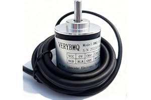 VERYBMQ Incremental Magnetic Rotary Encoder, 38mm OD 6mm Shaft, ABZ Push-Pull Output, 100/400 / 600 PPR, Compact Encoder for CNC, Robotics, Automation (600PPR)