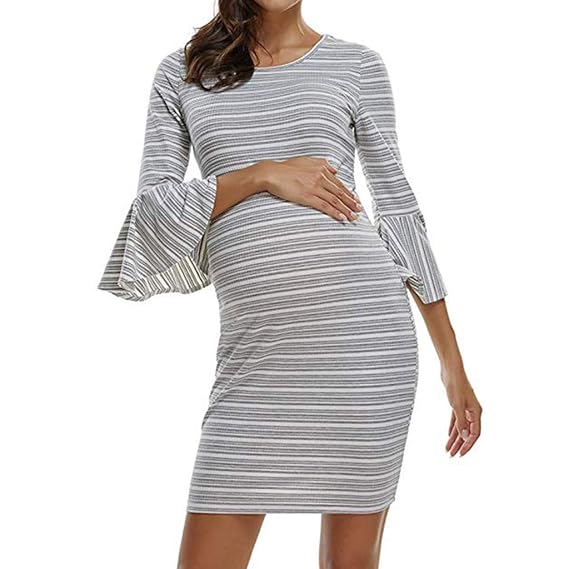 Amaone Femmes Enceinte Longue Divisé Robematernité Manche