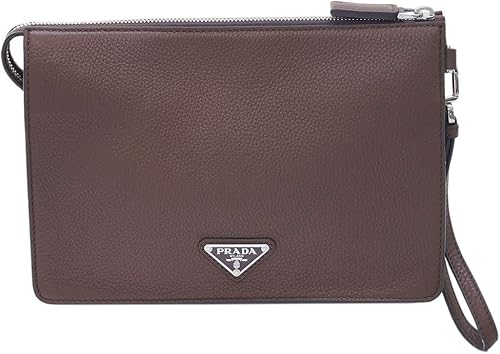 Amazon アウトレット品 プラダ Prada バッグ 2vf006 メンズ セカンドバッグ クラッチ ストラップ付き ヴィテッロ シティ Bruciato ブルチアート カーフダークブラウン 並行輸入品 Prada プラダ クラッチ セカンドバッグ