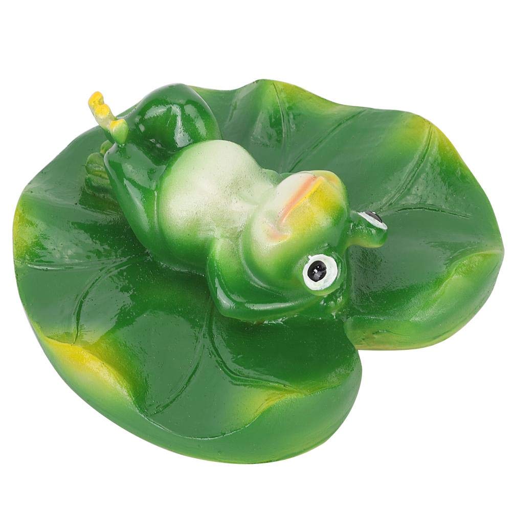 TOPINCN Simulation Artificial Floating Water Lotus Leaf Frog Amimal Pond Fish Tank Decoration