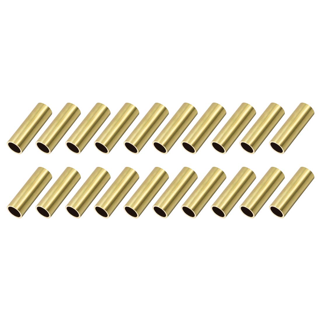 sourcing map Brass Round Tube, 10mm OD 1mm Wall Thickness 30mm Length Seamless Pipe Tubing for DIY Crafts 20 Pcs