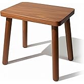 13.4inch Wooden Step Stool for Adults,Small Wooden Stool with Non-Slip Feet,Removable Plant Stand,Compact Square Design for B