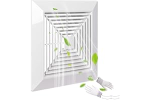 PTLEVYN (1Pc12x12inch) Bathroom exhaust fan cover White plastic with spring grille Square Ceiling Ventilation Cover Replace E