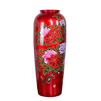 Amazon Com Chinese Red Ceramic Vase Large Floor Standing Indoor