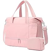 Vorspack Duffle Bag for Travel - 30L Gym Bag for Women Men Personal Item Travel Bag with Shoe Pocket Toiletry Bag Lightweight Carry On Bag for Weekender Overnight Sports - Pink