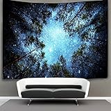 Forest Starry Tapestry Wall Hanging 3D Printing Forest Tapestry Galaxy Tapestry Forest Milky Way Tapestry Tree Tapestry Night Sky Tapestry Wall Tapestry for Dorm Living Room Bedroom (M, 4#forest star)