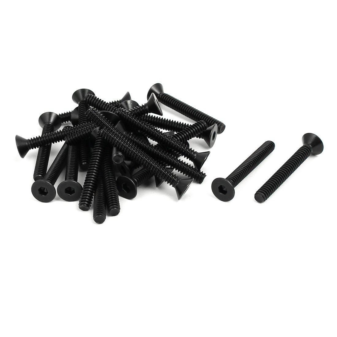 Sourcingmap 3/16-Inch x 1-1/2-Inch Grade 10.9 Countersunk Flat Head Hex Socket Cap Screw Black 25pcs