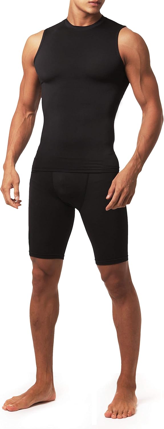 Defender Men's Cool Dry Compression Baselayer Shorts Pants Capri Tights at  Men’s Clothing store