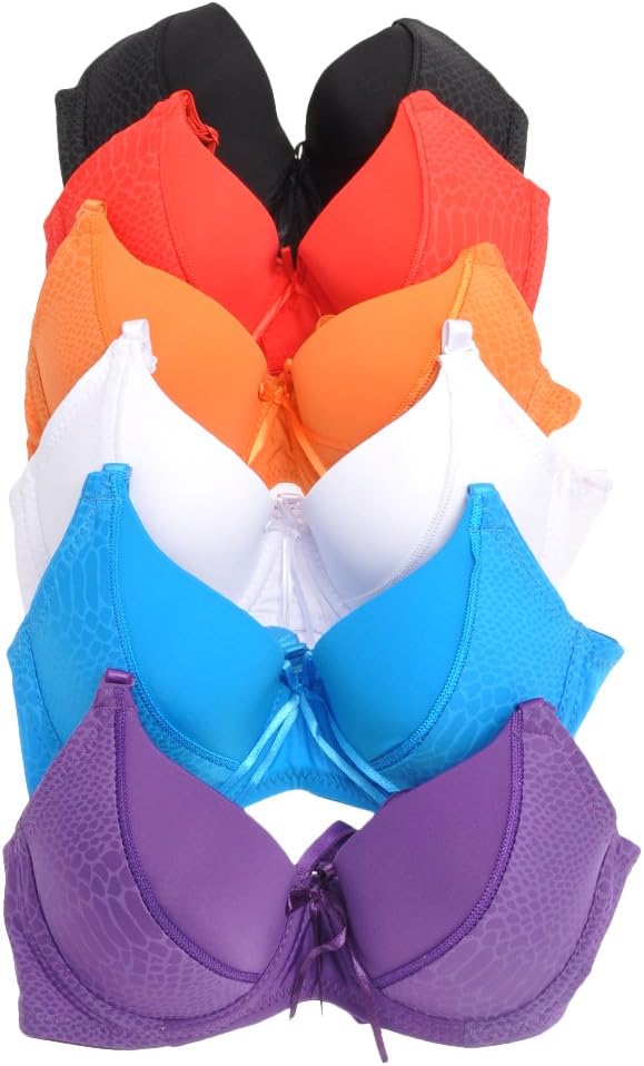 Angelina 6-Pack Girls 2 Hook and Eye Training Bra