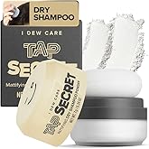 I DEW CARE Tap Secret Dry Shampoo Powder with Biotin - Tap Secret Original | Strengthening & Volumizing, Refillable, Travel size, Non-aerosol, Brunette, Korean Ginseng, Stocking Stuffers, 0.24 Oz