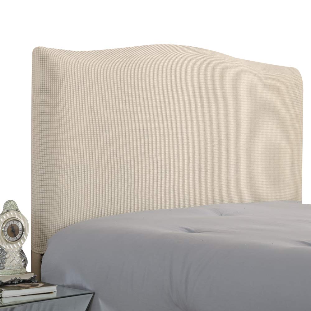 WINS Headboard Protector Cover Stretch Headboard Cover Anti Dust Solid Headboard Cover Bedroom Decor Beige