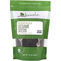 Kevala Organic Black Raw and Unhulled Sesame Seeds, 1 Pound
