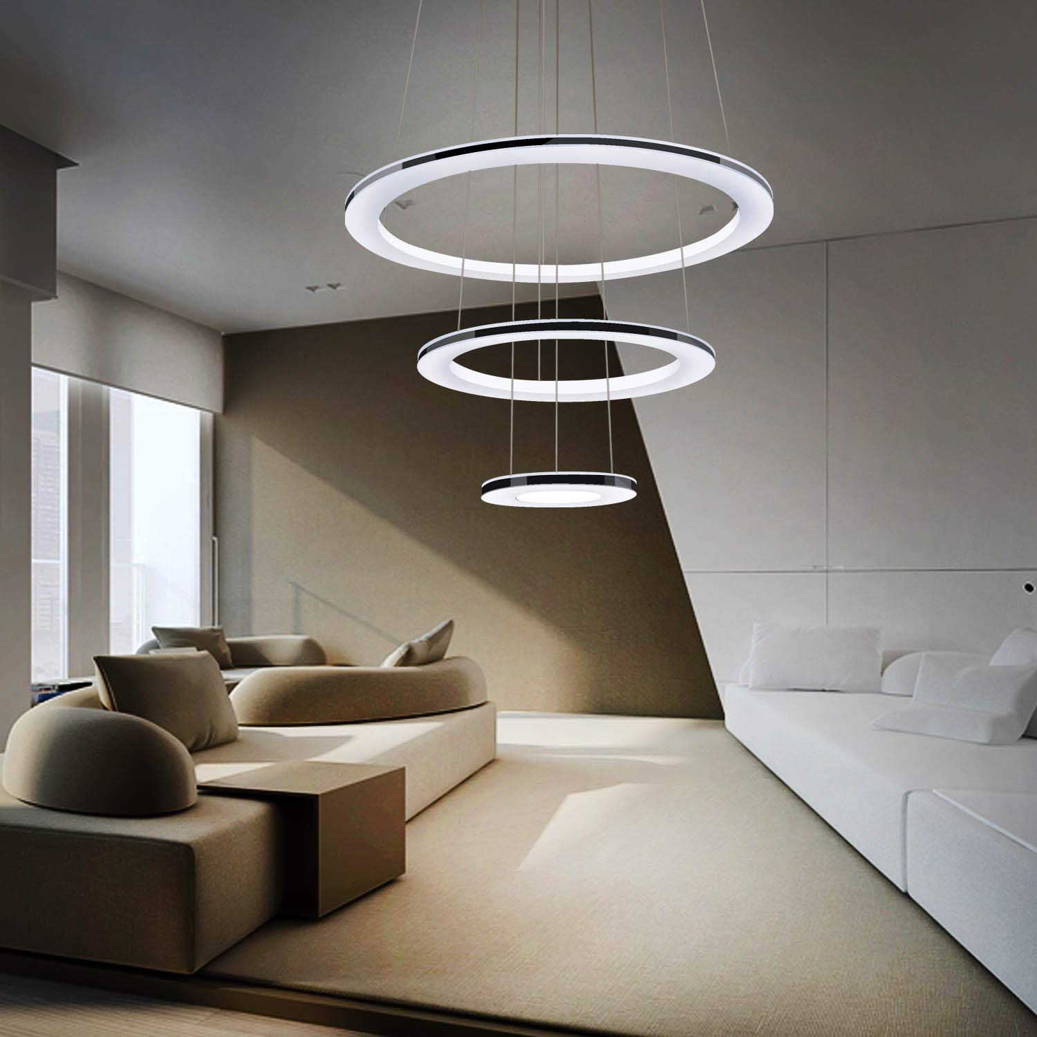 ZMH Mesa De Comedor Moderna Con Luz LED Colgante 70W Led Control Remoto