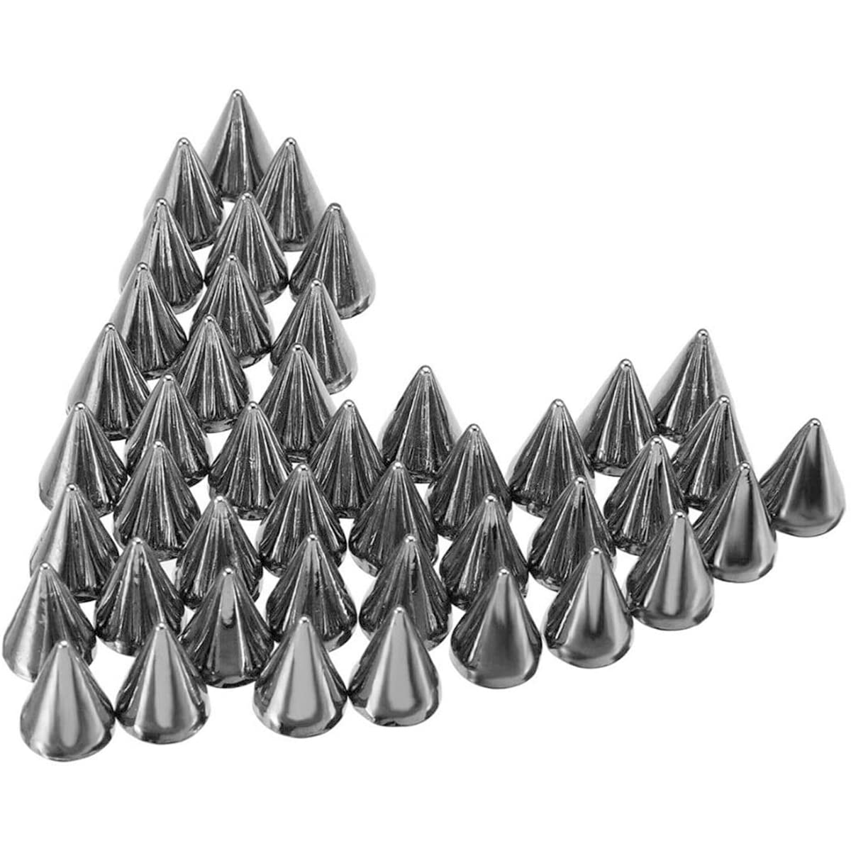 100 PCS 7mm x 10mm Leather Rivets Double Cap Rivet Tubular Metal Studs Cone Punk Spikes Crystal Diamond Inlay Rivet for DIY Leather Craft,Gun Color