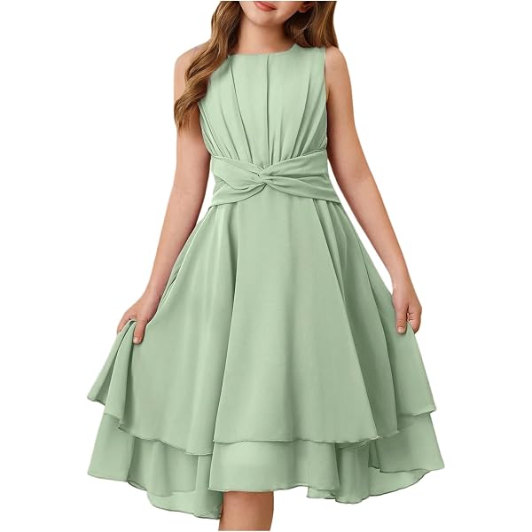 Amazon.com: Tween Girls 2025 Summer Dresses Elegant Smocked Cami Gown Girls  Wedding Graduation Party Dress Layered Ruffle Dress Black: Clothing, Shoes  & Jewelry
