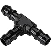 Podavelle 3/8" 10mm Hose Barb Tee T Fitting Adapter Aluminum Black