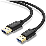 USB 3.0 A to A Male Cable 1Ft,USB to USB Cable USB Male to Male Cable Double End USB Cord with Gold-Plated Connector for Hard