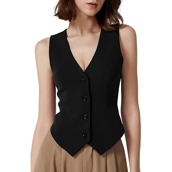 トップス notconventional square neck gilet SHENHE Women's Linen Square Neck Button Up Tank Top Dressy