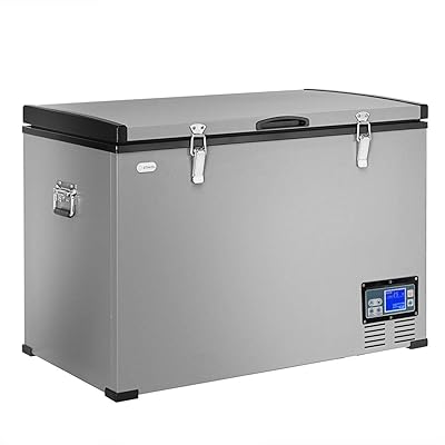 COSTWAY Chest Freezer, 100-Quart Compressor Travel Car Freezer