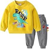 GFQLONG Toddler Baby Boy Fall Winter Sweatshirt Outfit Clothes Long Sleeve Pullover Tops Joggers Pants Set