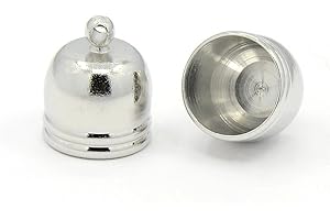 BEADS DIRECT USA Jewelry Making End Caps - Bell End Cap (10 pcs) - Inner Diameter 10mm (Silver Tone)