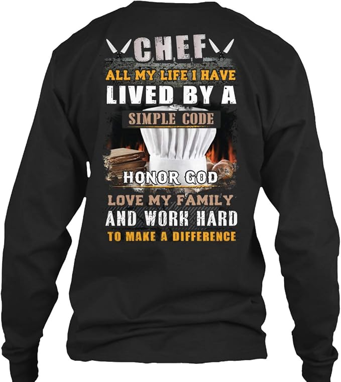 Awesome Chef Shirt M Black Long Sleeve Tshirt Gildan 6