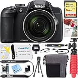 Nikon COOLPIX B700 20.2 MP 60x Optical Zoom Super Telephoto NIKKOR Digital 4K Wi-Fi Camera (Black) + 64GB SDXC Memory & Accessory Bundle