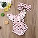 Cute Adorable Floral Romper Baby Girls Sleeveless Tassel Romper One-Pieces +Headband Sunsuit Outfit Clothes (0-3 Months, Pink Dots)