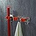KES 3M Self Adhesive Mop and Broom Holder with 4 Hooks Wall Mount Stick On Sticky Garage Storage Wall Organizer Hanger Brushed Stainless Steel 3 Position, SBH200S3B-2