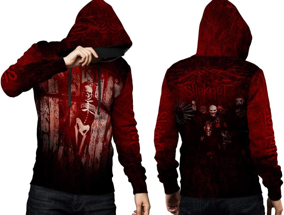 Slipknot Men's Pullover All Over Print Hoodie Sweatshirts
