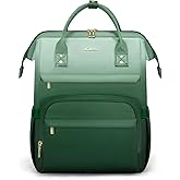 LOVEVOOK Gradient Laptop Backpack for Women,15.6 Inch Work Computer Bakcpack Purse Laptop Bag With Anti-Theft Pocket,Waterproof Carry on Teacher College Backpack for Travel,Green-White