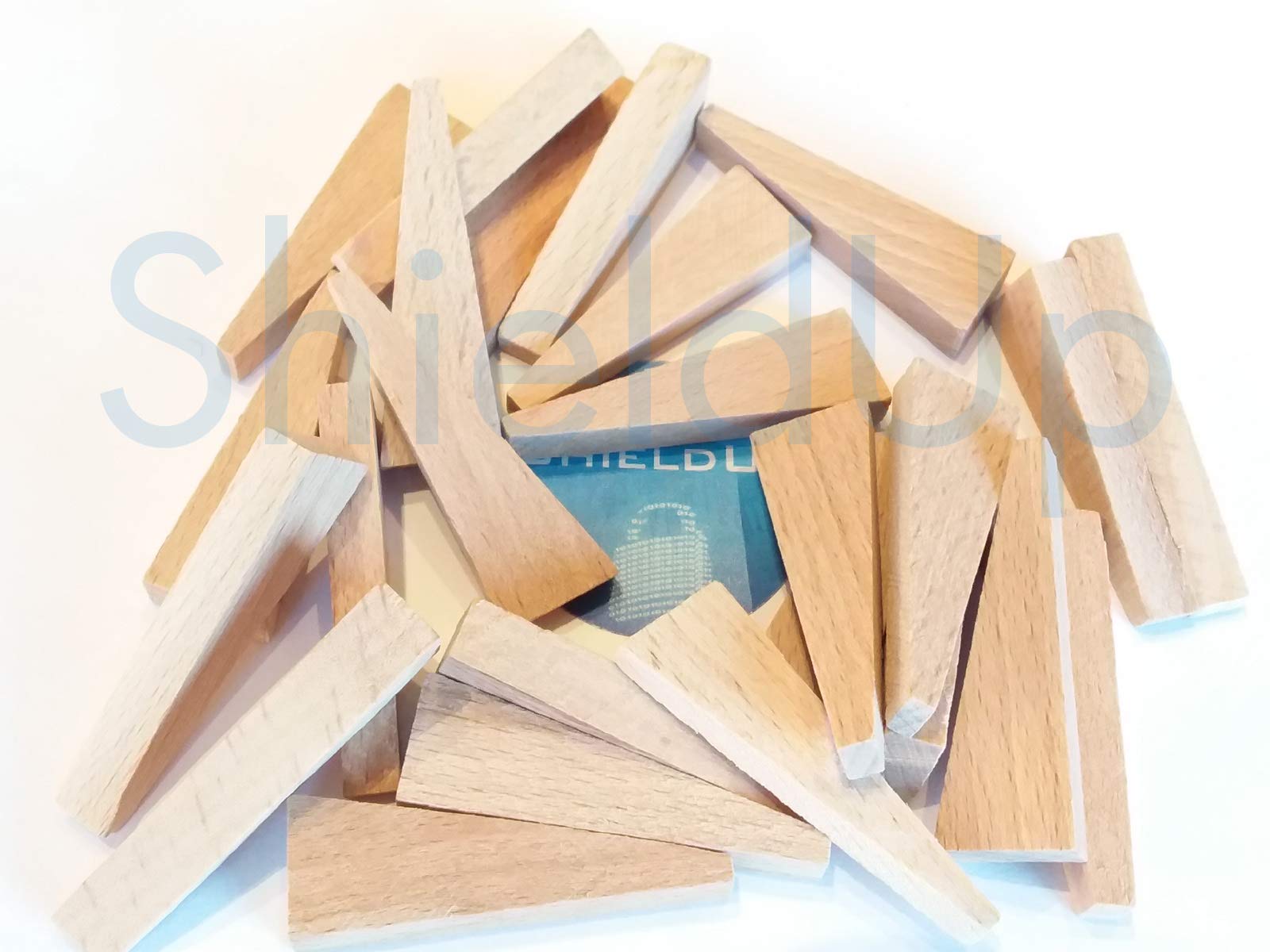 ShieldUp Hardwood Tile Wedges | Wooden Spacers | Pack of 25