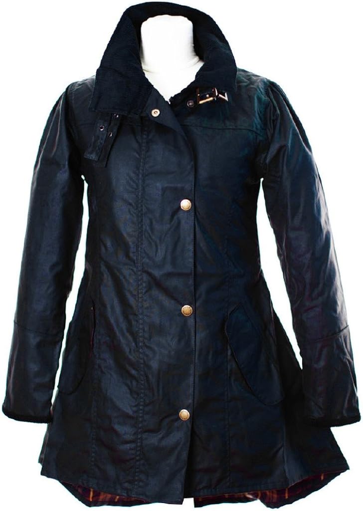 Oxford Blue Damen Jacke aus gewachster Baumwolle Jacke Blau Navy 34 Gr