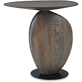Signature Design by Ashley Cormmet Industrial Accent Table with Metal Base, Dark Brown & Black