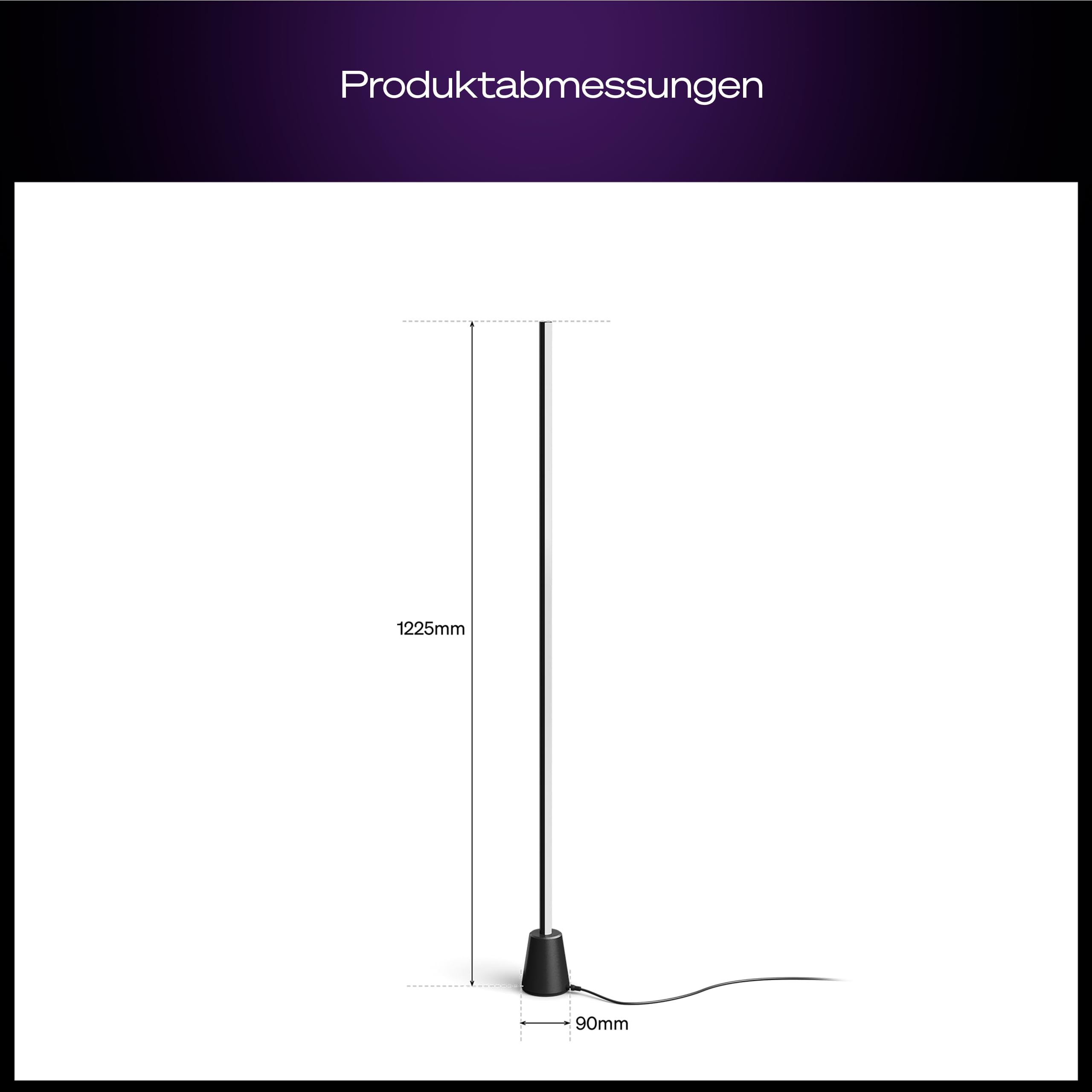 Philips Hue Play Stehleuchte, RGBWWIC LED, 122 cm, Mehrfarbige Farbverläufe, Smart Lighting, Alexa, Google Home, Apple Home, TV-Synchronisation erfordert Hue Bridge und Sync Box (separat erhältlich) 9