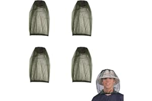 4 Pack Premium Mosquito Head Net Mesh Hat Face Netting Lightweight Durable Protective Cover Fly Insects Bugs Preventing for C