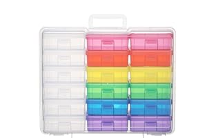 Party Club of America Plastic Storage Box Arts & Crafts Storage Boxes & Organizers With Large Storage Box Small Rectangular Plastic Container For Craft Storage (12 Color+6 Clear-Small)