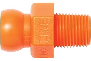 Loc-Line Coolant Hose Component, Acetal Copolymer, Connector, 1/4" Hose ID, 1/8" NPT (Pack of 4) - 41405, Orange
