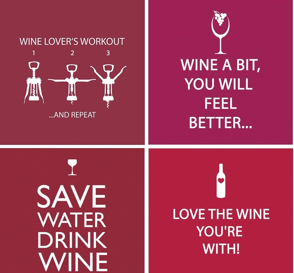 Wine Cocktail Napkins Funny Party Phrases Variety Pack 40 total napkins